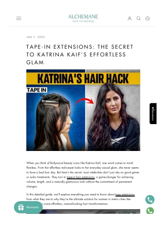 Tape-In Extensions The Secret to Katrina Kaif’s Effortless Glam