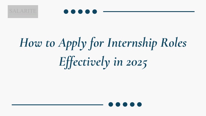 how to apply for internship roles effectively