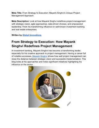 meta title from strategy to execution mayank