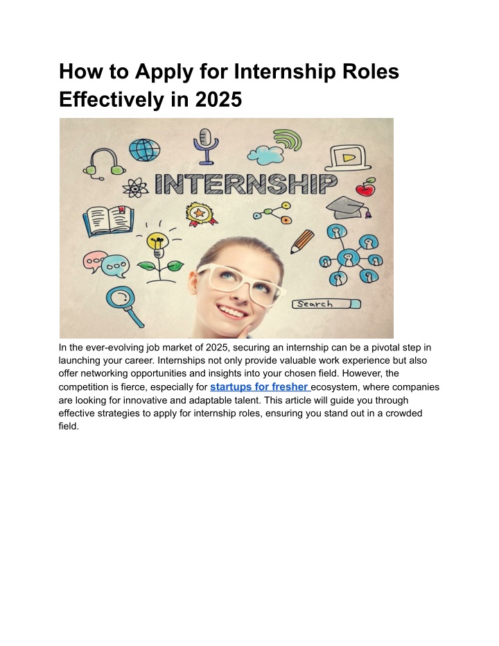 how to apply for internship roles effectively