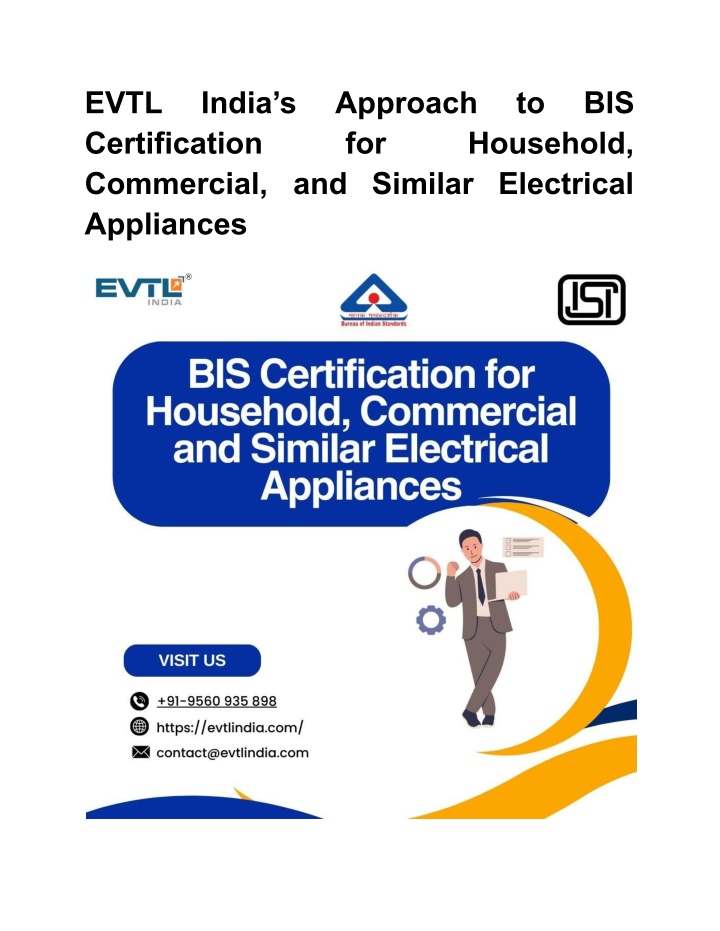 PPT - EVTL India’s Approach to BIS Certification for Household ...