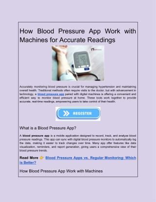 how blood pressure app work with machines