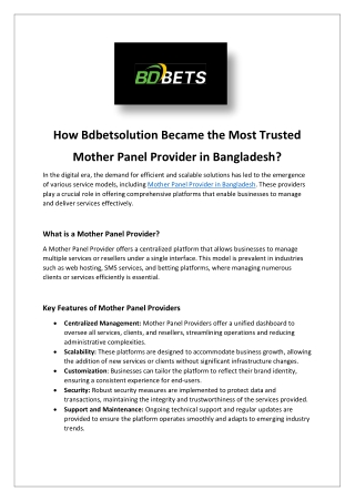 how bdbetsolution became the most trusted