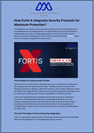 How Fortis X Integrates Security Protocols for Maximum Protection?