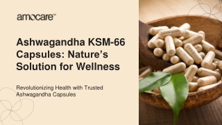 Ashwagandha KSM-66 Capsules: Nature’s Solution for Wellness