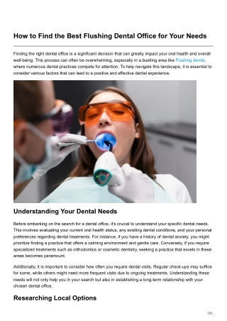 How to Find the Best Flushing Dental Office for Your Needs-1