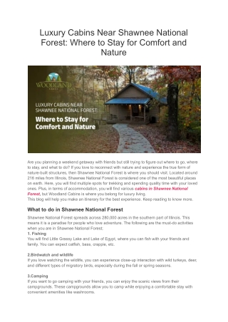 Luxury Cabins Near Shawnee National Forest_ Where to Stay for Comfort and Nature