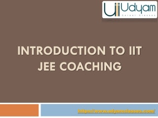 introduction to iit jee coaching