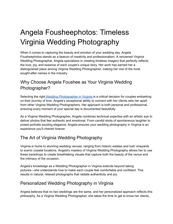 angela fousheephotos timeless virginia wedding