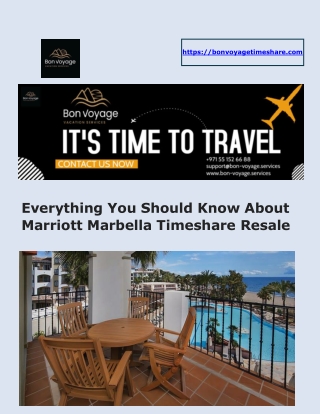 Sell Marriott Marbella Timeshare - Bon Voyage Vacation Services