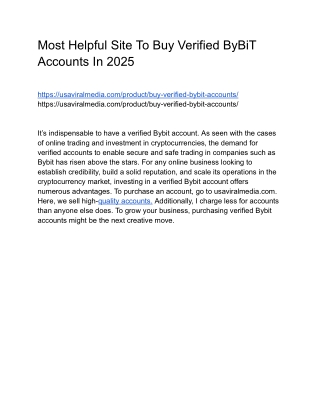 Most Helpful Site To Buy Verified ByBiT Accounts In 2025