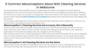 5 Common Misconceptions About NDIS Cleaning Services in Melbourne