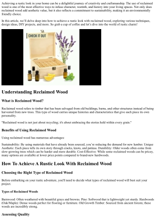 achieving a rustic look in your home