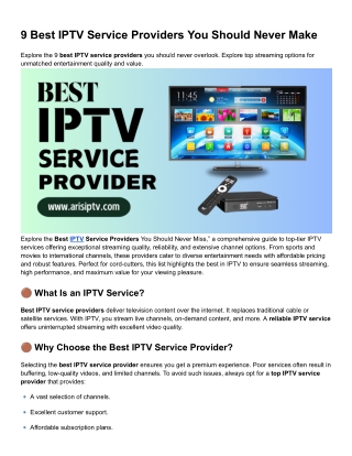 9 best iptv service providers you should never