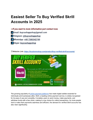 Best 10 Sites To Buy Verified Skrill Accounts In This Year