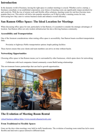 Popular Facilities You'll Discover in Today's Meeting Rooms for Rent