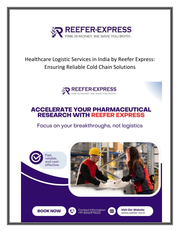 healthcare logistic services in india by reefer