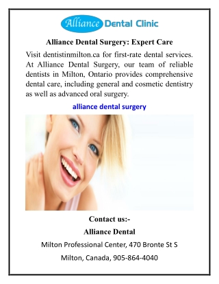 Alliance Dental Care  Alliance Dental Clinic