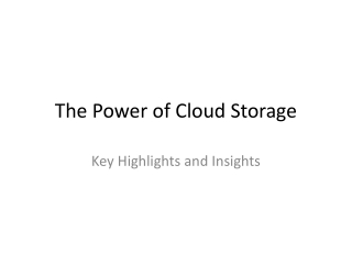 the power of cloud storage