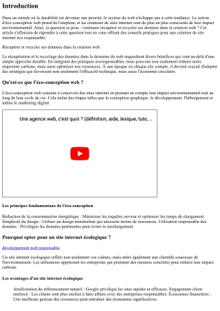 “Récupérer et recycler ses données dans la création web”