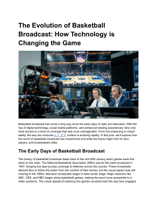 The Evolution of Basketball Broadcast_ How Technology is Changing the Game