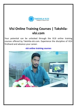 vlsi online training courses takshila vlsi com