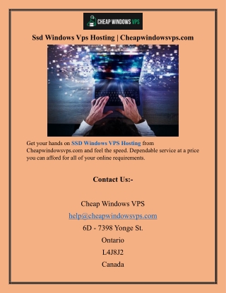 Ssd Windows Vps Hosting  Cheapwindowsvps.com