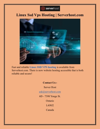 Linux Ssd Vps Hosting Serverhost.com