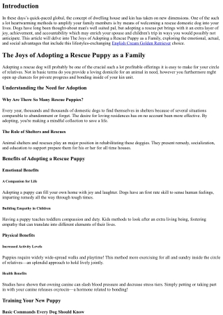Enjoying Adopting Rescue Puppy in a Family