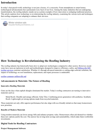 “How Technology is Revolutionizing the Roofing Industry”
