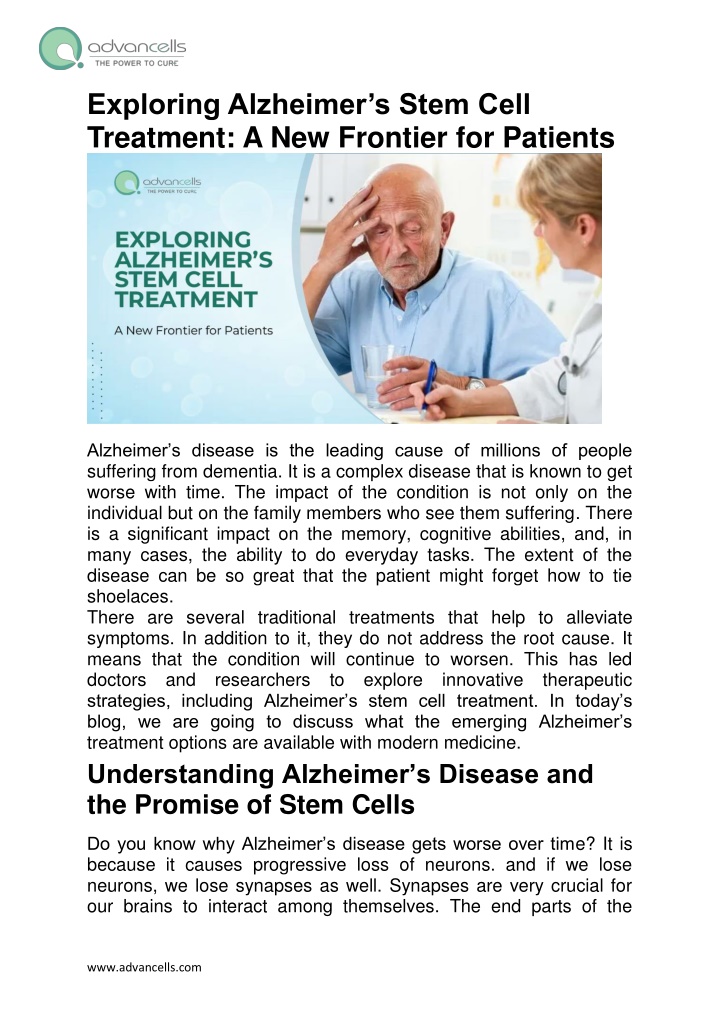 exploring alzheimer s stem cell treatment