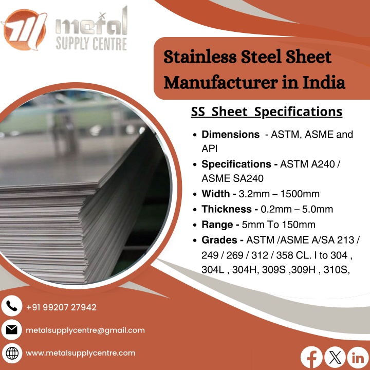 stainless steel sheet manufacturer in india