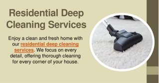 Residential Deep Cleaning Services