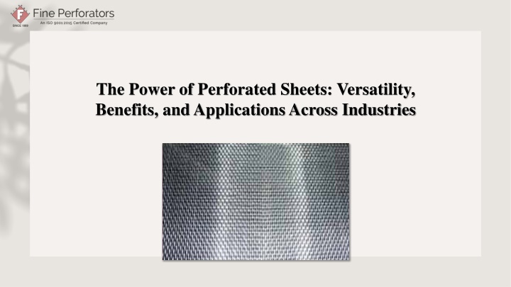 the power of perforated sheets versatility