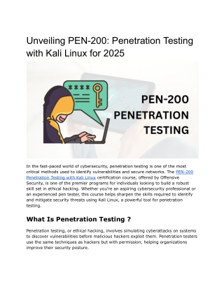 unveiling pen 200 penetration testing with kali