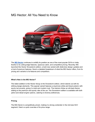 mg hector all you need to know