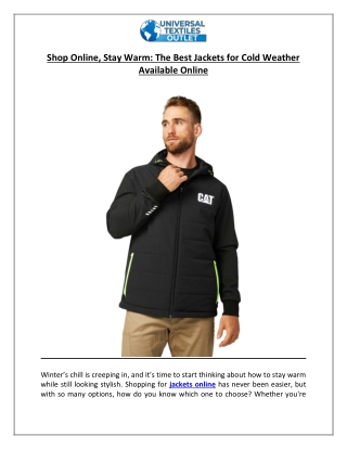 Best Jackets for Winter Online - Universal Textiles