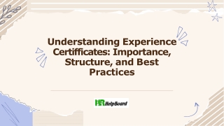 understanding experience certifficates importance