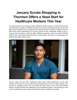 January Scrubs Shopping in Thornton Offers a Head Start for Healthcare Workers This Year