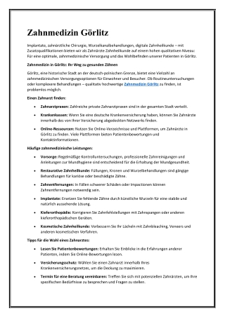 zahnmedizin g rlitz