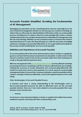 Accounts Payable Simplified-Unveiling the Fundamentals of AP Management