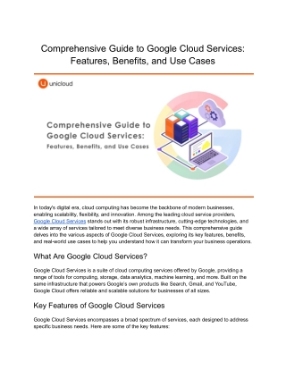 Comprehensive Guide to Google Cloud Services_ Features, Benefits, and Use Cases