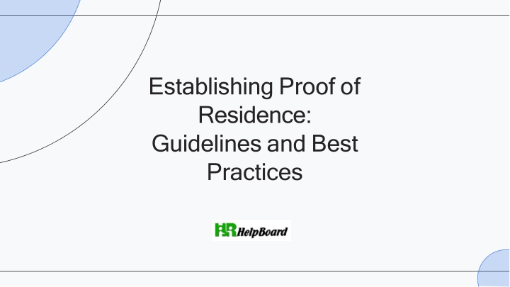 establishing proof of residence guidelines