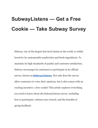 subwaylistens get a free