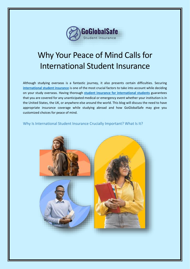 why your peace of mind calls for international