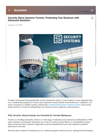 Security Alarm Systems Toronto Protecting Your Business with Advanced Solutions