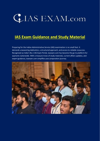 India’s No.1 Portal for IAS Exam Guidance and Study Material