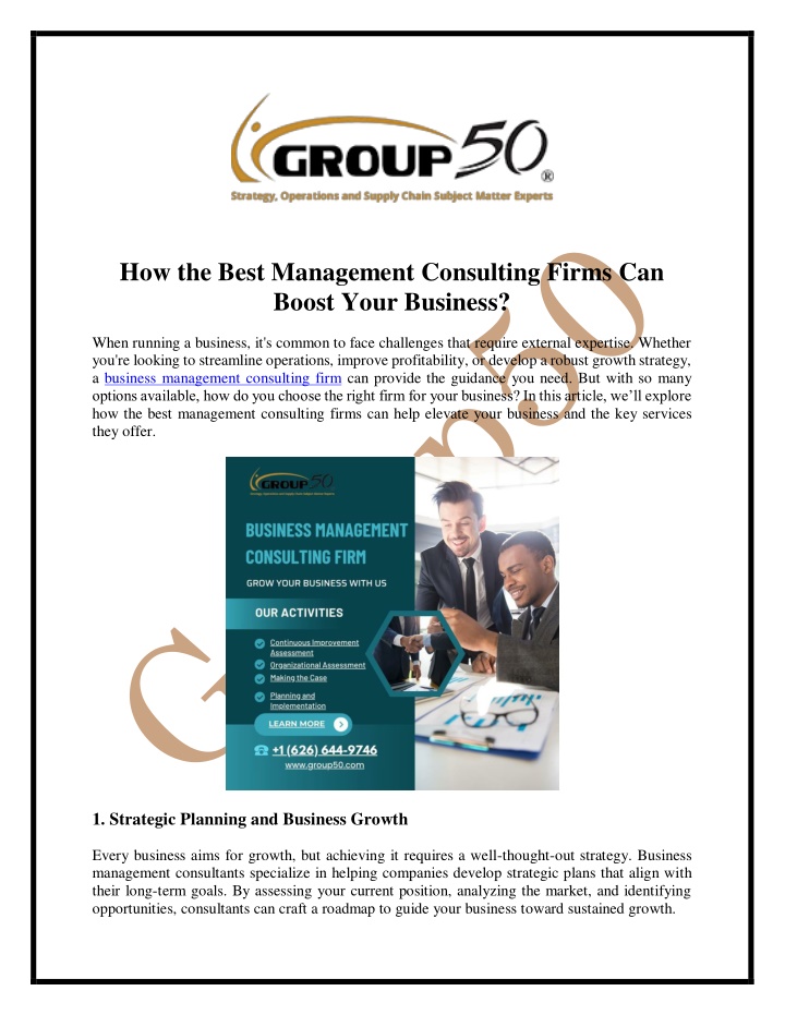 how the best management consulting firms