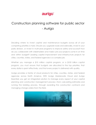 construction planning software for public sector