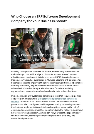 why choose an erp software development why choose